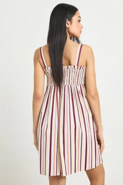 boohoo Robe Trapèze À Rayures En Popeline De Coton<Femme Robes Courtes|Robes