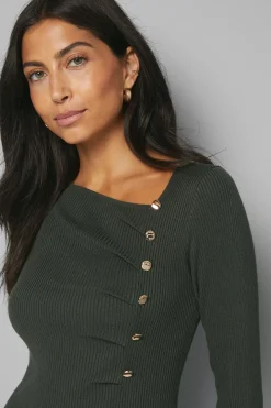 Robe Tricotée Asymétrique Color Block