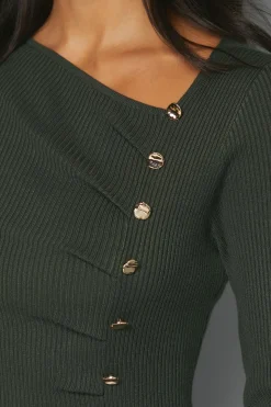 Robe Tricotée Asymétrique Color Block