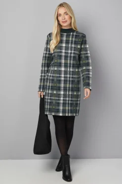 Wallis Robe Tricotée à Carreaux avec Col Zippé Petite Taille<Femme Toutes Les Robes|Robes Mi-Longues