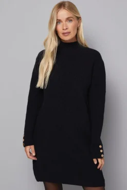 Robe Tricotée Côtelée à Détails de Dentelle Petite