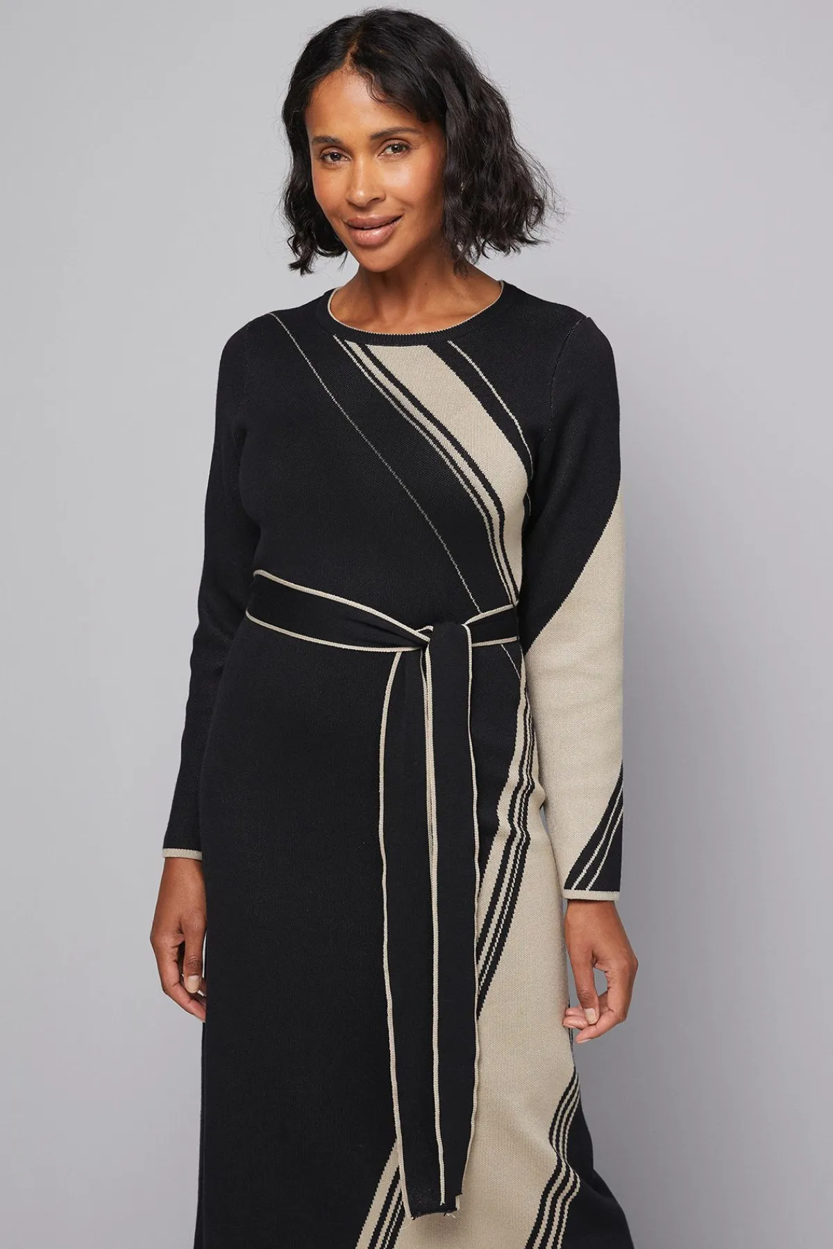 Wallis Robe Tricotée Jacquard Asymétrique<Femme Pulls Et Gilets|Toutes Les Mailles