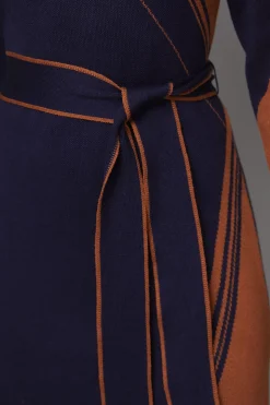 Robe Tricotée Jacquard Asymétrique