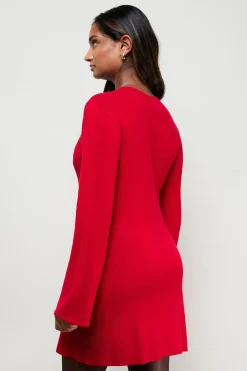 Robe Tricotée à Nœud Orné