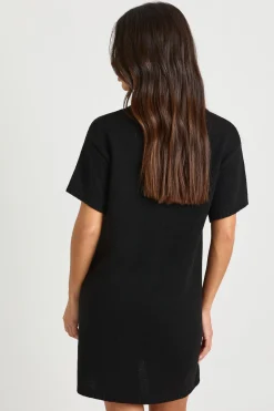 Robe tricotée oversize à col boutonné