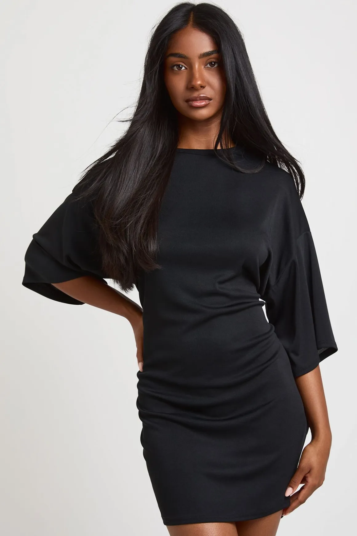 Robe T-shirt Basique Supersoft À Taille Froncée