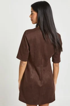 boohoo Robe T-shirt Boxy En Synthétique<Femme Looks Chocolat|Robes T-Shirt