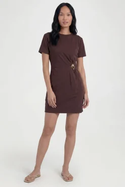 Robe T-shirt À Détail Doré