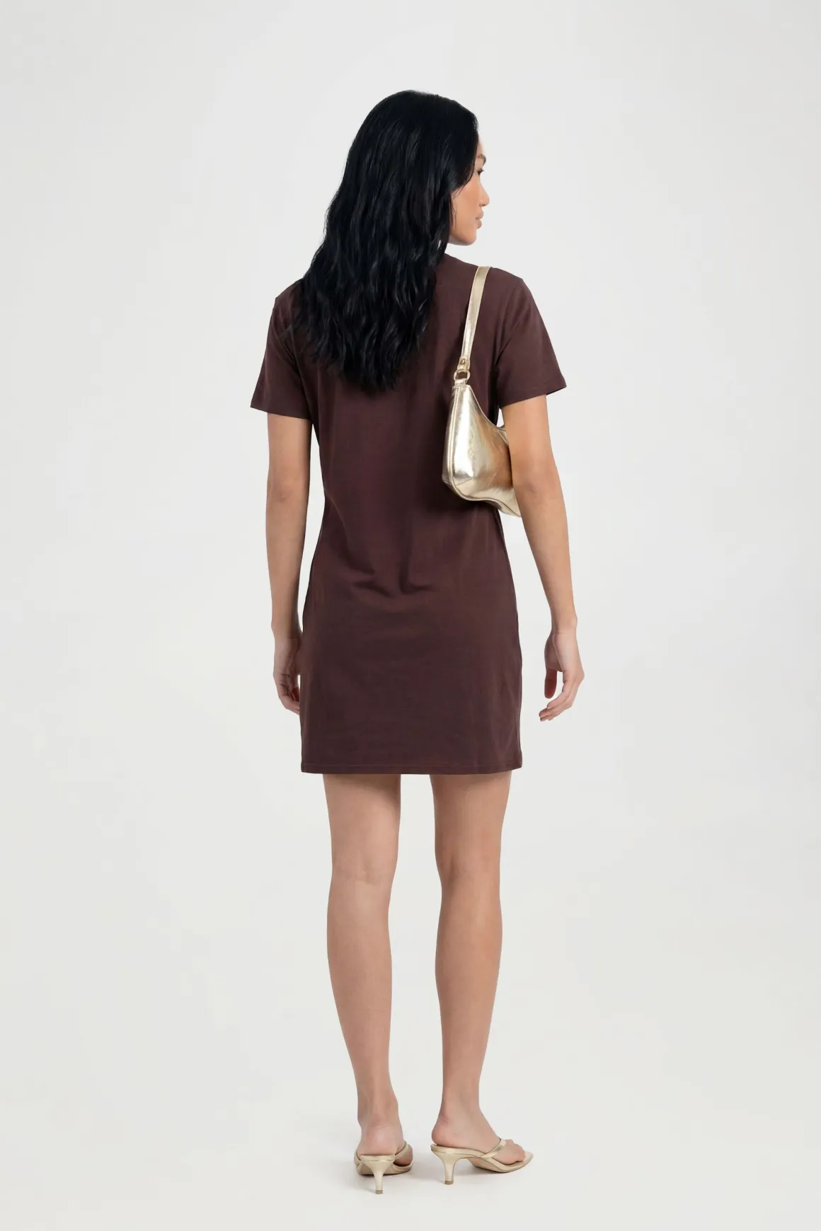 Robe T-shirt À Détail Doré