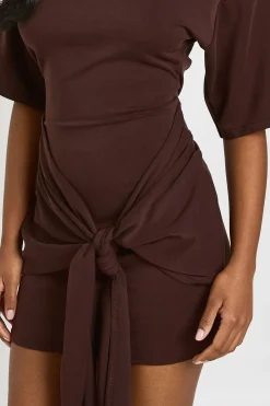 Robe T-shirt En Jersey Premium Avec Nœud Devant