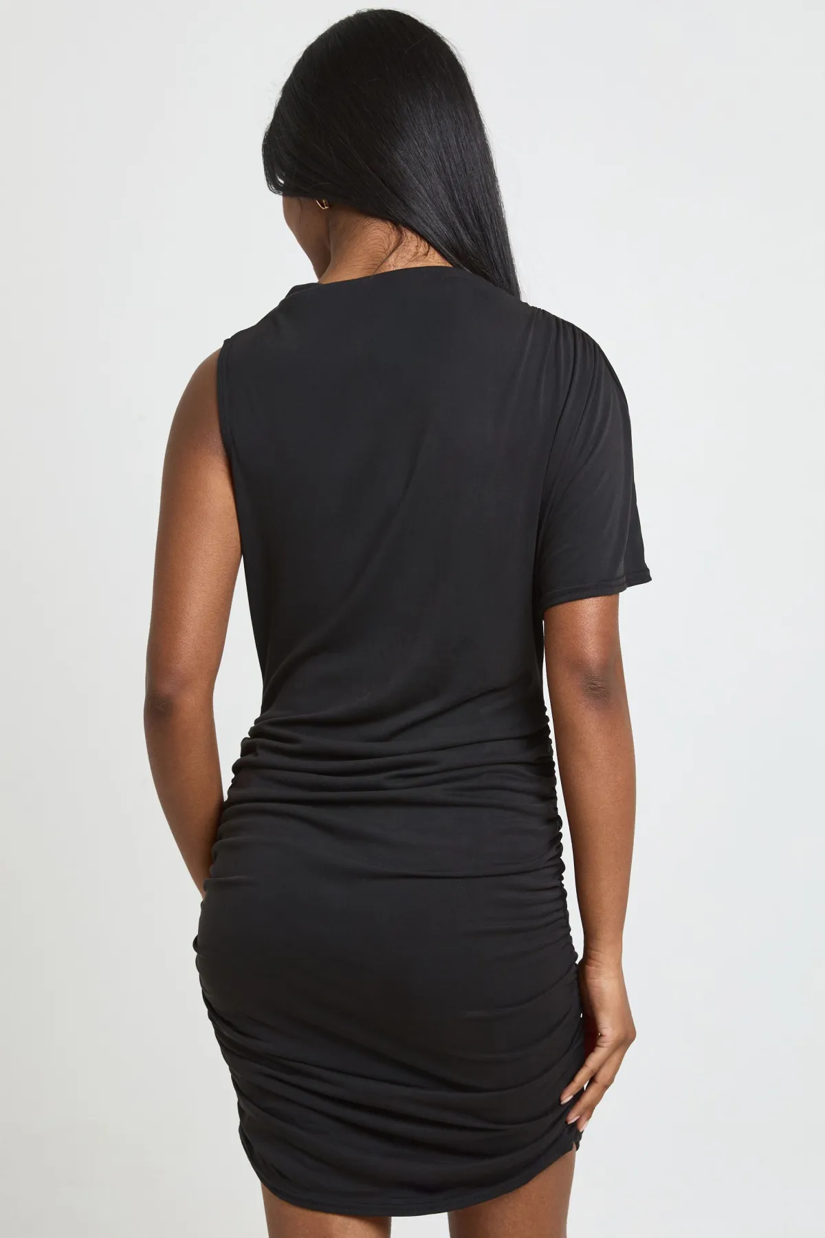 boohoo Robe T-shirt Froncée Asymétrique À Une Épaule<Femme Robes T-Shirt|Robes