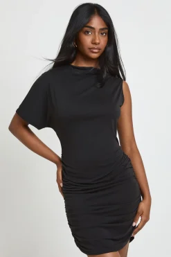 boohoo Robe T-shirt Froncée Asymétrique À Une Épaule<Femme Robes T-Shirt|Robes