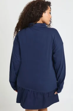 boohoo Robe T-Shirt Grande Taille à Ourlet Volants<Femme Looks Preppy|Robes À Manches Longues