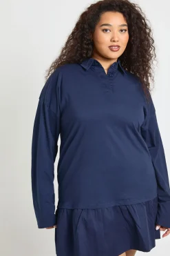 boohoo Robe T-Shirt Grande Taille à Ourlet Volants<Femme Looks Preppy|Robes À Manches Longues