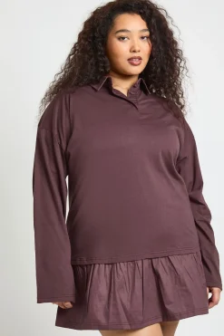 Robe T-Shirt Grande Taille à Ourlet Volants