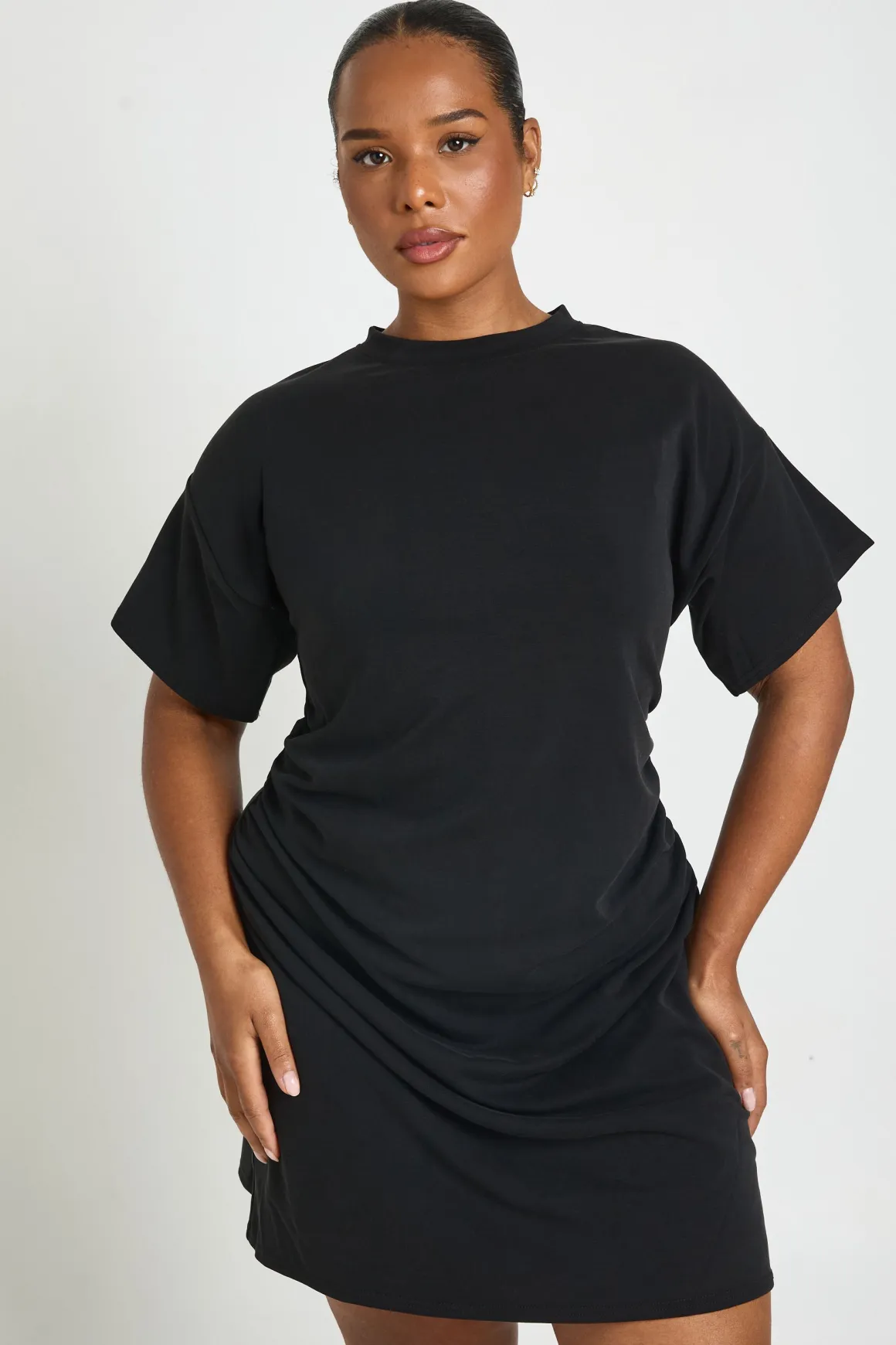 Robe T-shirt Grande Taille À Taille Froncée