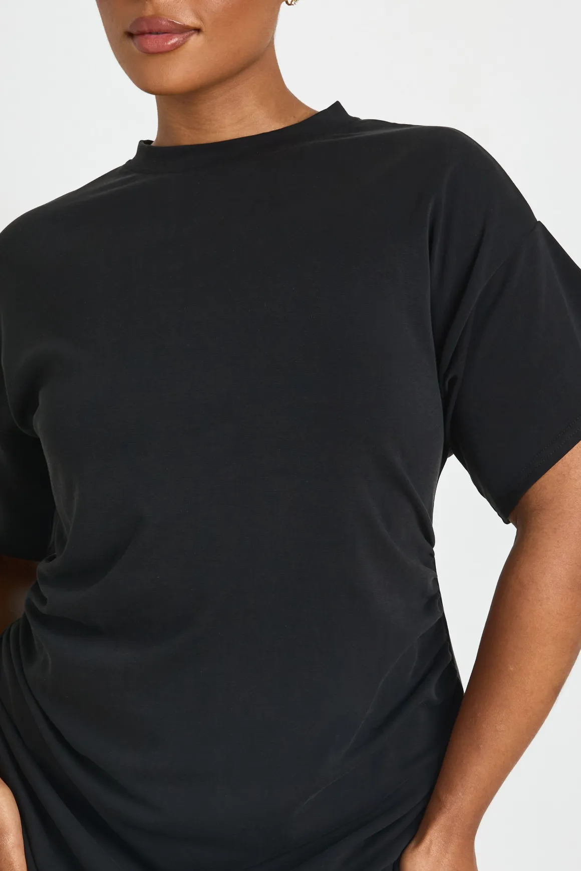 Robe T-shirt Grande Taille À Taille Froncée