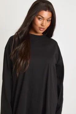 boohoo Robe t-shirt à manches longues Plus<Femme Robes À Manches Longues|Robes