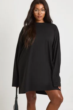 boohoo Robe t-shirt à manches longues Plus<Femme Robes À Manches Longues|Robes