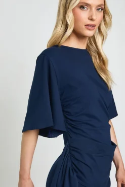 Robe T-shirt Midi Avec Détail Cape Drapée Petite