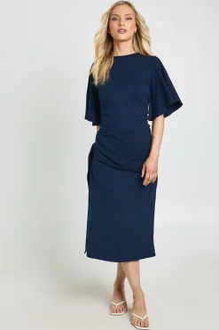Robe T-shirt Midi Avec Détail Cape Drapée Petite