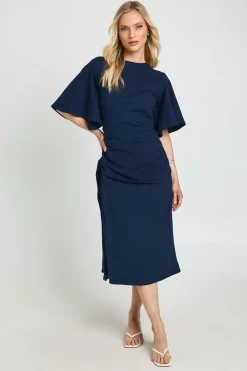 Robe T-shirt Midi Avec Détail Cape Drapée Petite