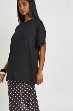 boohoo Robe T-shirt À Ourlet En Mesh Imprimé À Pois<Femme Pois|Robes T-Shirt
