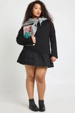 boohoo Robe T-Shirt à Ourlet Volants Plus<Femme Robes À Manches Longues|Robes