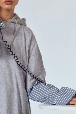 Robe T-shirt Oversize En Coton À Manches Rayées