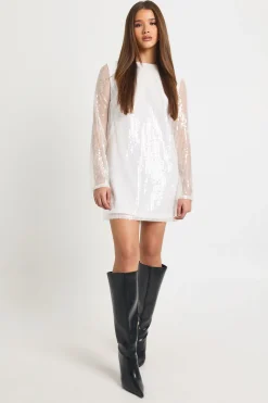 Robe t-shirt à sequins surdimensionnée