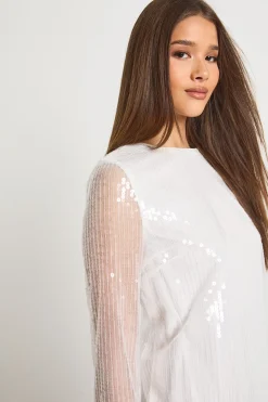 Robe t-shirt à sequins surdimensionnée
