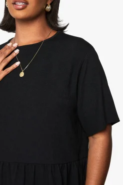 Robe t-shirt smock en côte grande taille