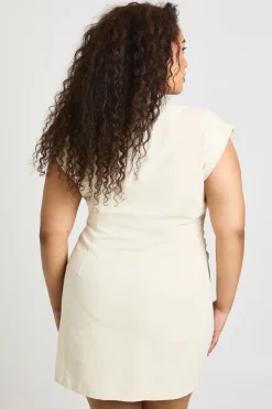 Robe Utilitaire Grande Taille À Manches Courtes Et Boutonnage Devant