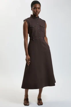 KarenMillen Robe Utilitaire Texturée Chevrons Petite<Femme Toutes Les Robes|Robes D’Automne