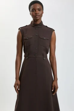 KarenMillen Robe Utilitaire Texturée Chevrons Petite<Femme Toutes Les Robes|Robes D’Automne