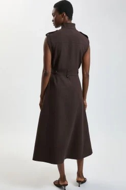 KarenMillen Robe Utilitaire Texturée Chevrons Petite<Femme Toutes Les Robes|Robes D’Automne