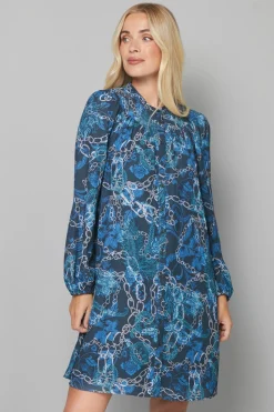 Robe Évasée Boutonnée Imprimé Animal Petite