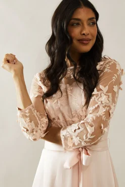 Wallis Robe Évasée d'Occasion en Satin avec Superposition de Tulle<Femme Robes Mi-Longues|Satin Et Dentelle