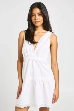 Robe Évasée À Détails De Dentelle