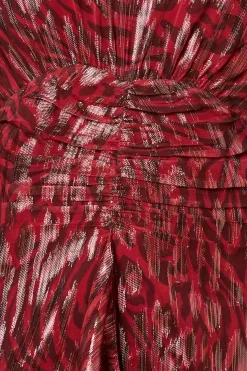 Oasis Robe à Volants Devant en Jacquard Métallisé<Femme Robes|Robes À Manches Longues