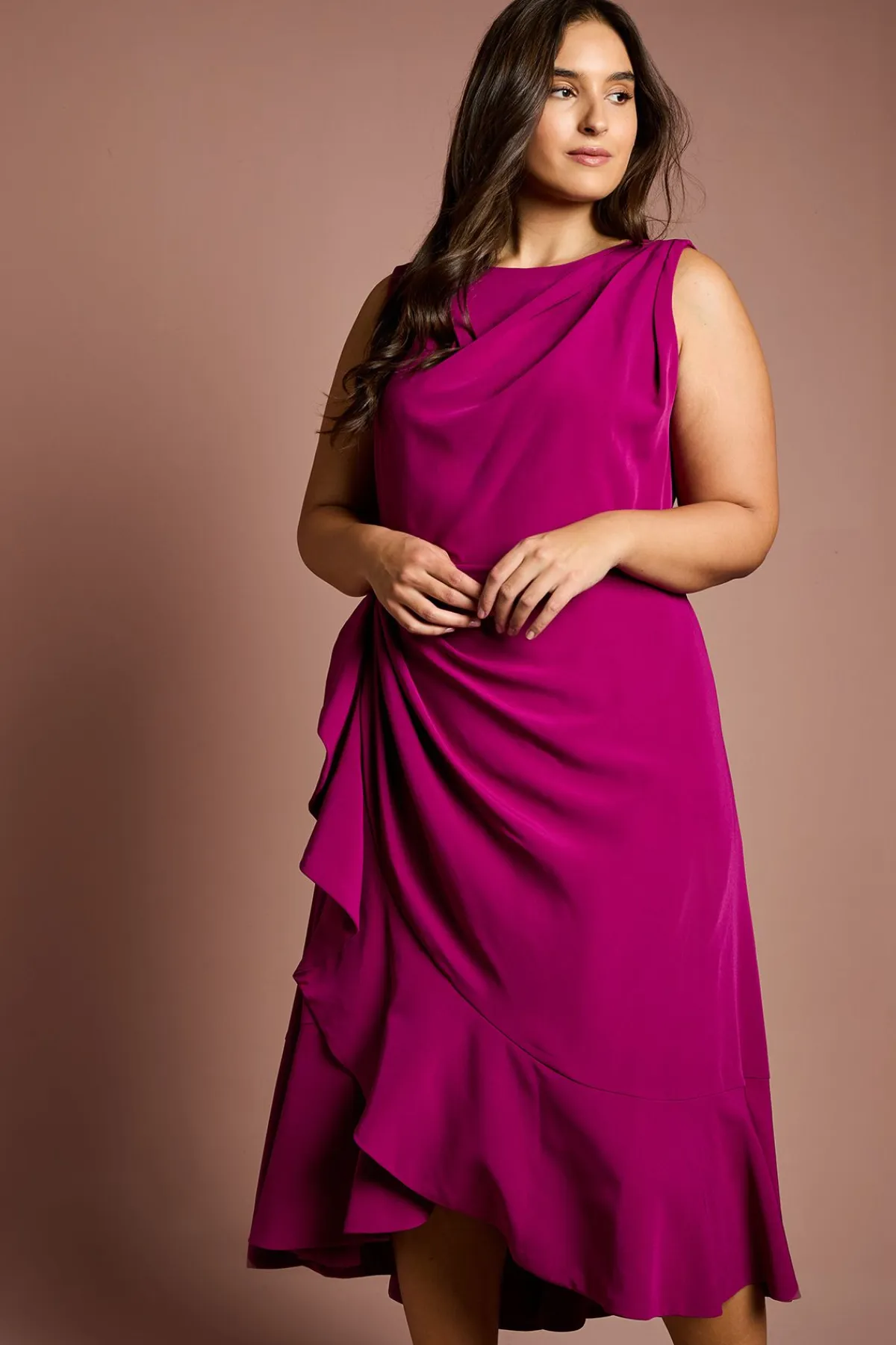 Coast Robe à Volants en Crêpe Grande Taille<Femme Toutes Les Robes|Robes D’Automne