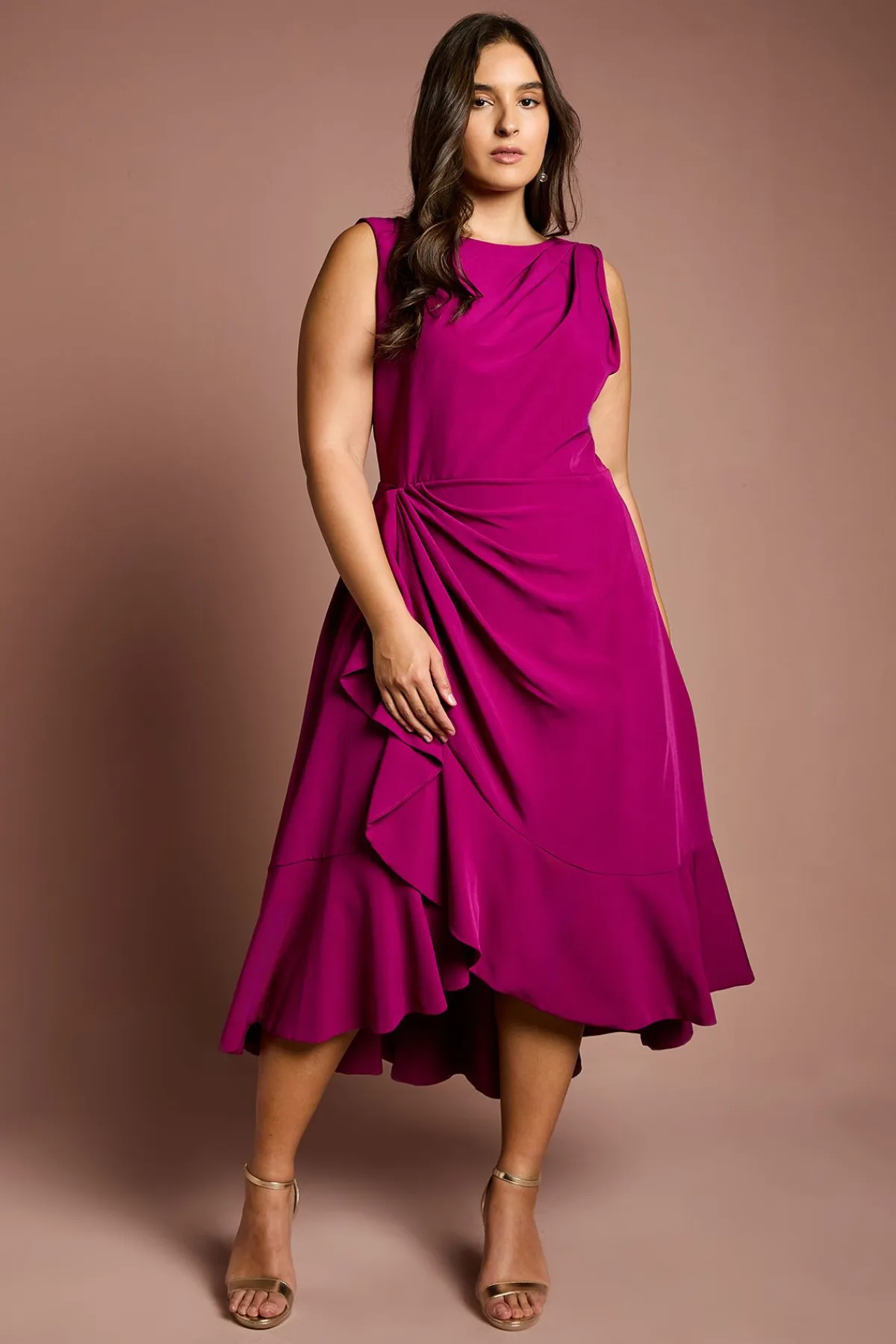 Coast Robe à Volants en Crêpe Grande Taille<Femme Toutes Les Robes|Robes D’Automne