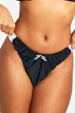 boohoo Ruched Tanga Contrast Bikini Brief<Femme Maillots De Bain|Tenues De Plage