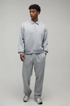 boohooMAN Rugby Oversize Boxy Et Jogger Coupe Droite<Homme Survêtements Grande Taille|Tout Afficher