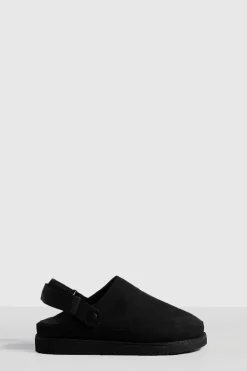 Sabots à bout fermé en faux suède avec bride slingback chunky
