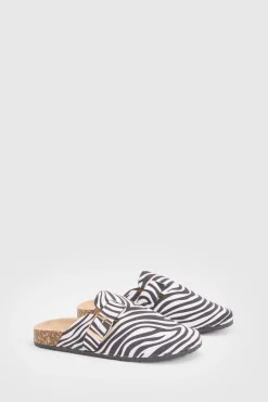 boohoo Sabots En Synthétique Imprimé Avec Détail Boucle< Zebra Print|Chaussures Plates