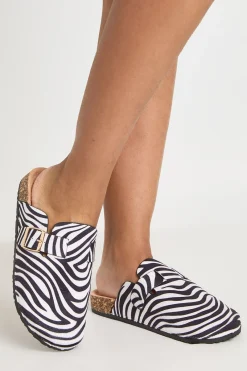 boohoo Sabots En Synthétique Imprimé Avec Détail Boucle< Zebra Print|Chaussures Plates