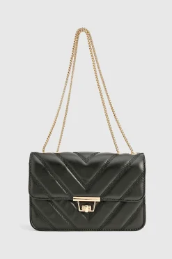 Sac bandoulière à chaîne en synthétique matelassé