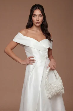 Sac À Bandoulière De Mariée Edie Avec Détails De Perles Et Forme Structurée