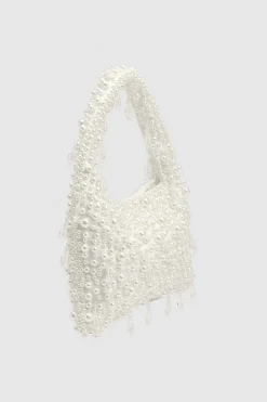 Sac À Bandoulière De Mariée Edie Avec Détails De Perles Et Forme Structurée